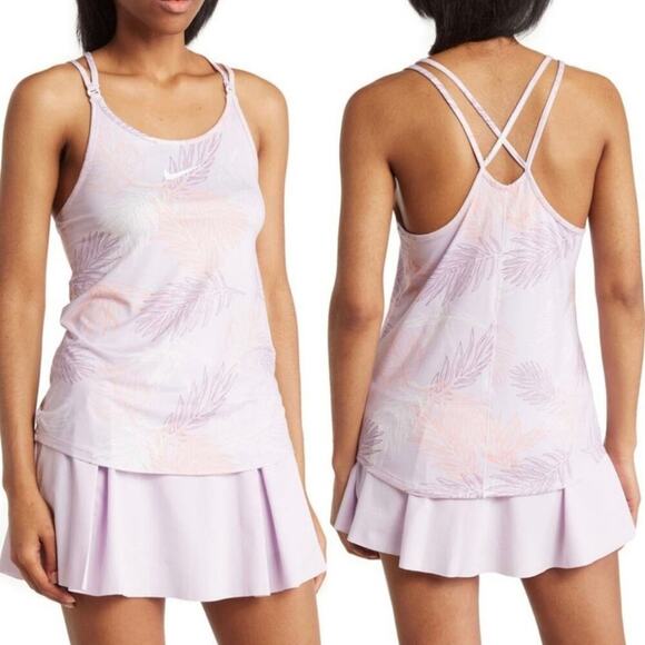 Nike Dri-Fit Strappy Razorback Yoga‎ Tennis Workout Floral Tank Plus Size 1X New - Picture 1 of 7